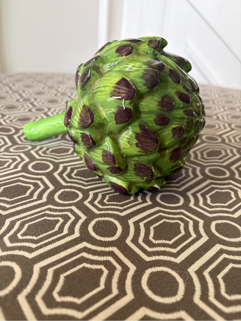 Hand-Painted Ceramic Artichoke Sculpture - Green - Picture 15 of 16